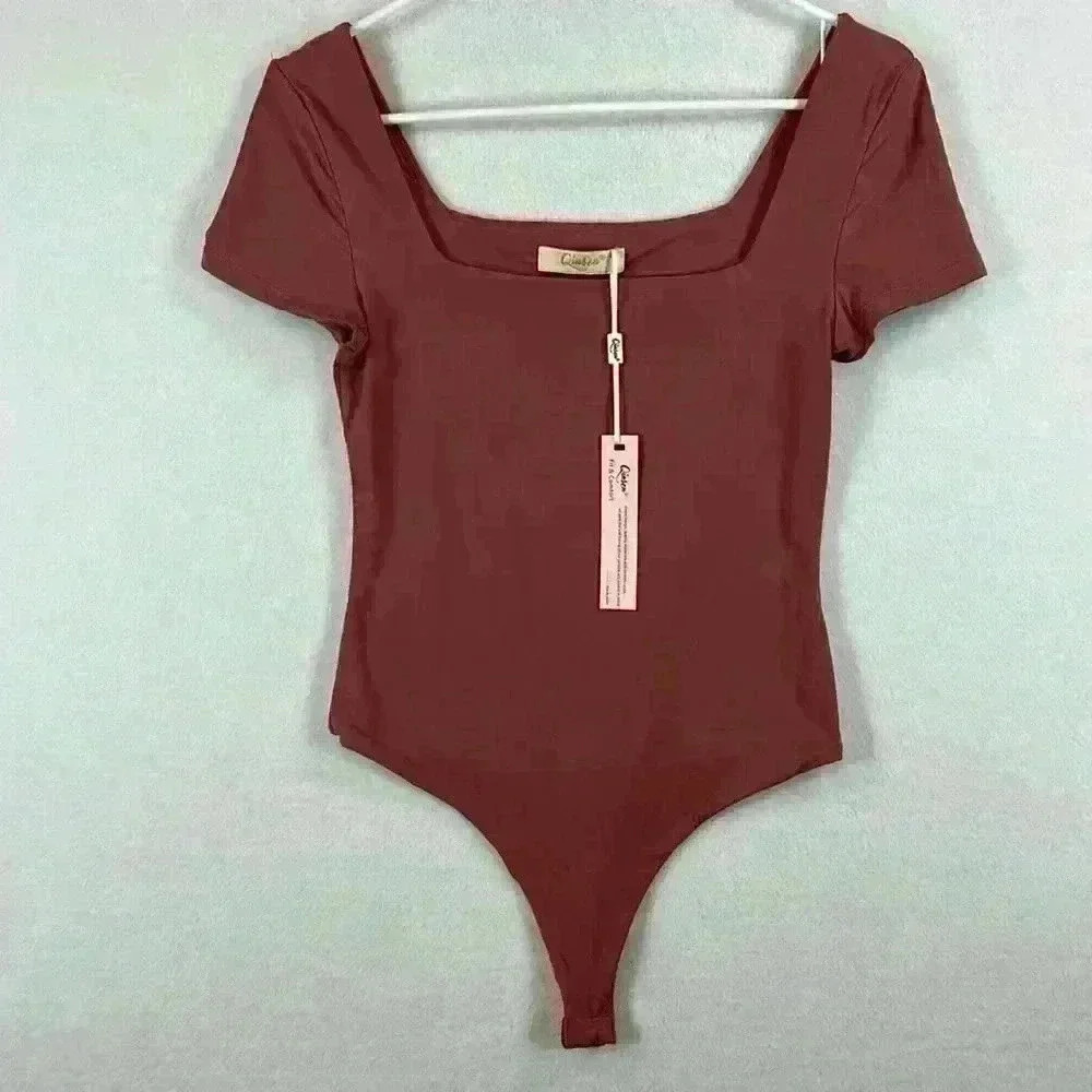 Qinsen Bodysuit Women’s Medium Dusty Rose NWT